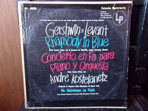 Vinilo Gershwin Levant Andre Kostelanetz