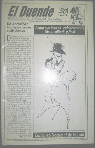 Revista Cultural El Duende Jujuy Pedro Orgambide Etc 1990