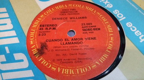 Deniece Williams Me Toca El Proximo Baile Vinilo Simple Nac