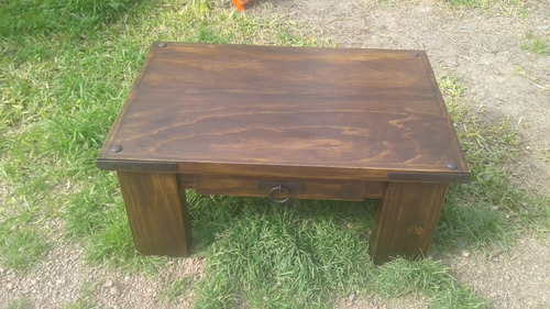 Mesa Ratona Con Cajón Madera Maciza