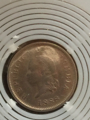 Escasa Moneda De 5 Centavos Colombianos Del Año 1888