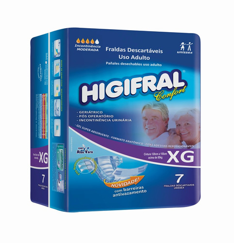 Fralda Geriátrica Higifral Confort ( Exg ) 12 X 7 = 84 Un