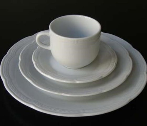 Platos Playos X12 + Fuente Tsuji 1800 Porcelana Blanca