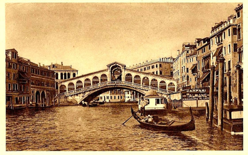 Postal Antigua   Venezia    -       Ponte Di Rialto