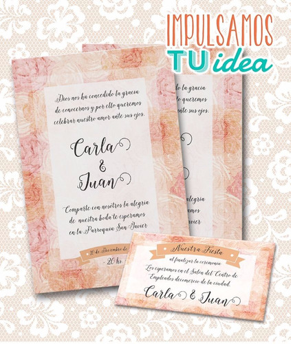 Invitación De Boda Para Imprimir - Tarjeta Y Personal Carla