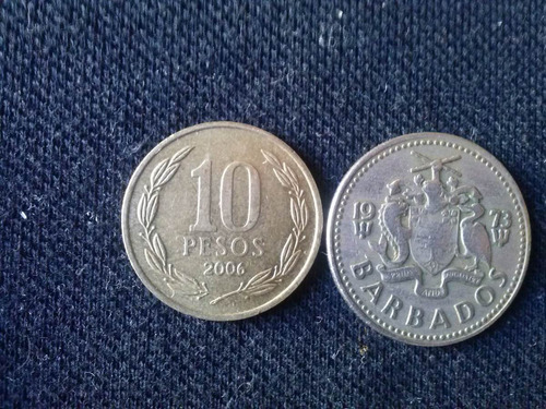 Moneda Barbados 25 Centavos Níquel 1973 (c9)