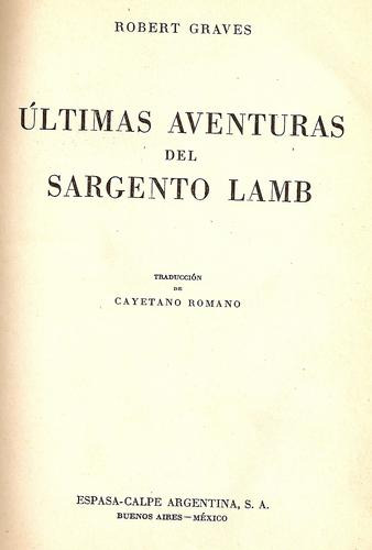 Ultimas Aventuras Del Sargento Lamb - Graves - Espasa-calpe