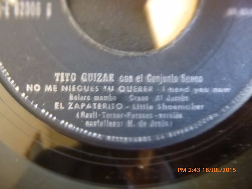 Vinilo Single De Tito Guizar -- El Zapaterito ( R39