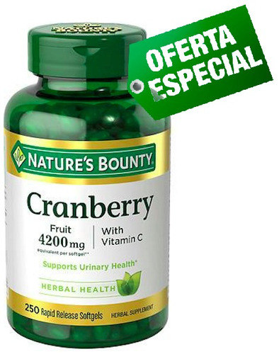 Cranberry Nature's Bounty® 4200 Mg Com 250 Cápsulas Soft-gel