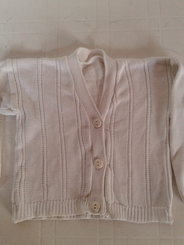 Sweter Bebe 12 Meses Blanco Manga Larga Impecable