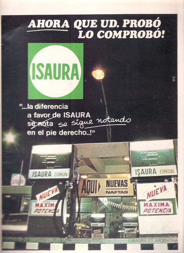 Antigua Publicidad  Isaura  Estacion De Servicio