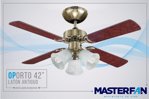 Imagen 2 de 4 de Abanico De Techo Ventilador Modelo Oporto 42 Masterfan