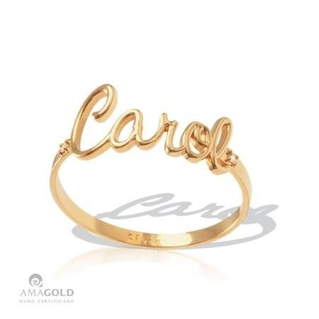 Anel Com Nome Em Ouro 18k ..frete Grátis Brasil