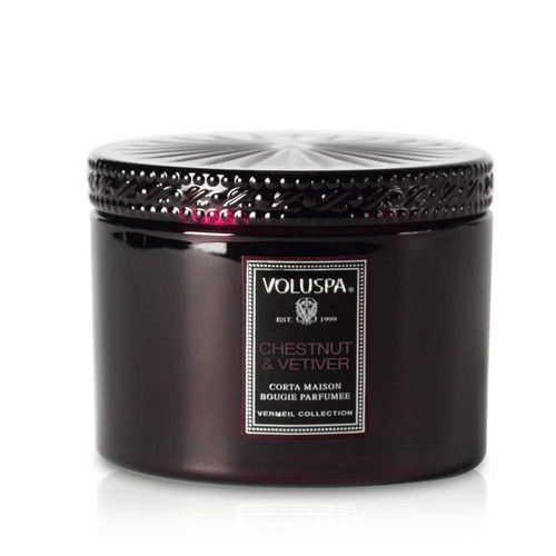 Vela Chestnut & Vetiver Cl Vermeil Pote Grande 150h Voluspa