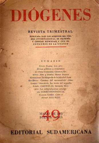 Revista Diogenes - Marzo 1965 - C.internacional De Filosofia