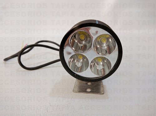 Faro De Base Negra Con 4 Leds 6w De Luz Fija Color Blanco 1