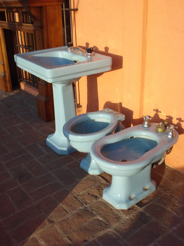 Antiguo Juego Standard Lavatorio Inodoro Bidet. Art 4510