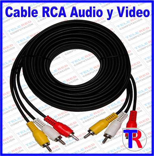 Cable Rca Audio Y Video 5 Mts Para Dvd Tv Decodificador