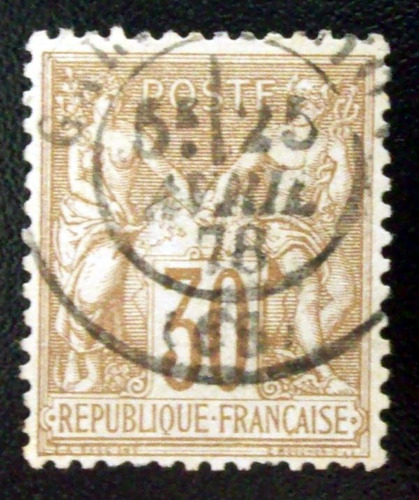 Francia, Sello Yv. 69 Paz Y Comercio 30c. Tipo I Usado L5955