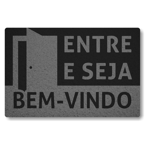 Tapete Capacho Global Sinos Entre E Seja Bem-vindo - Preto