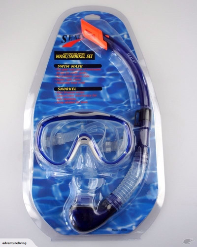 Set Mascara + Snorkell Silicona Buseo Natacion Antiempañante