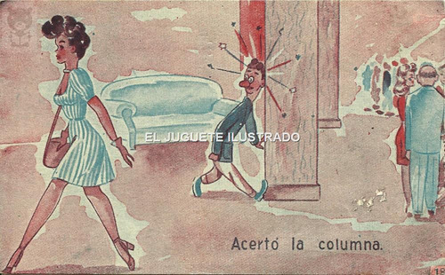 Pv13 Postal Picaresca Ed Souvenir 1954 Dibujo Comico