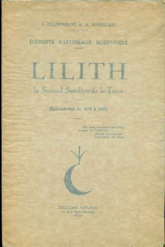 Robert Ambelain : Lilith El Segundo Satelite Astrologia