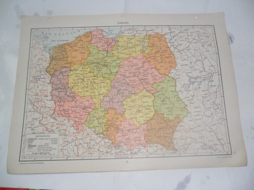 Polonia Lodz Cracovia Varsovia Plano Mapa Lamina 1969
