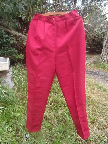 Pantalón De Vestir A La Cintura Rojo De Dama, Talle S