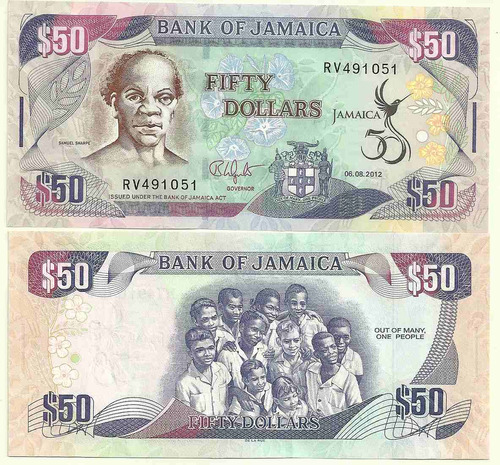 2 Billetes Jamaica 50 Y 100 Dolares Año 2012 Conmemorativos