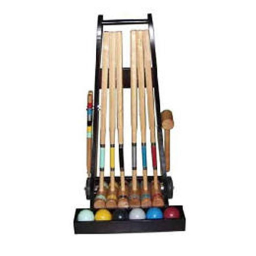 Juego De Croquet  Profesional 6 Personas Carrito Madera