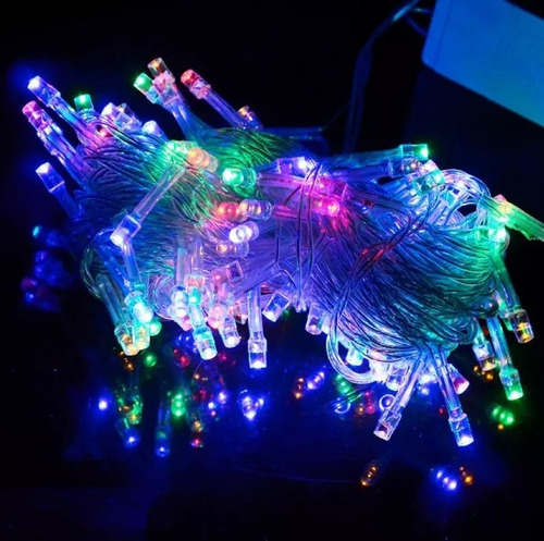 Luces Led De Navidad Multicolores  100 Bombillos 10 Metros