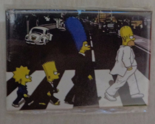 Ímã De Geladeira The Simpsons Abbey Road The Beatles