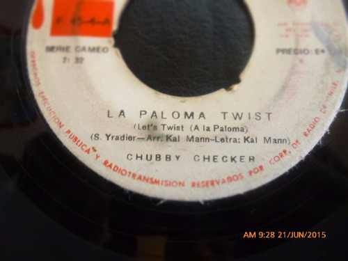 Vinilo Single De Chubby Cheker --la Paloma Twist ( N149