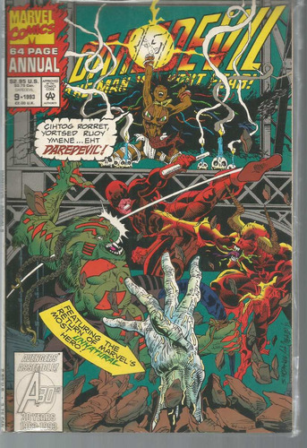 Daredevil Annual 1993 N° 09 - Em Inglês - Editora Marvel - Formato 17 X 25,5 - Capa Mole - 1993 - Bonellihq 9 Cx445 G23