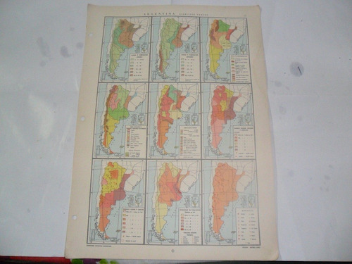 Republica Argentina Aspectos Varios Plano Mapa Lamina 1969
