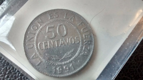 Moneda  Bolivia 50 Centavos 1991(x491.
