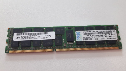 Imagem 1 de 1 de Modulo Memoria Ibm 8gb 2rx4 Pc3l-10600r- 9-11 1.35v