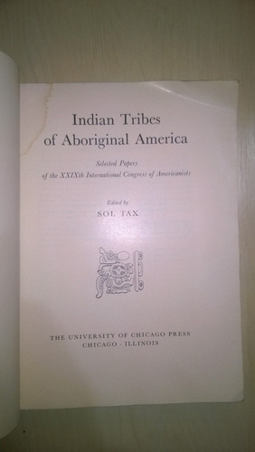 Indian Tribes Of Aboriginal America. Americanistas - Tax