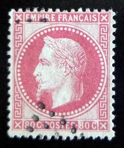 Francia, Sello Yv. 32 Napoleón Lauré 80c. 1863 Usado L8543 (Usado)