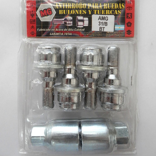 Imagen 2 de 6 de Set Antirrobo Mg 4 Bulon Peugeot Citroen Original Cod31b