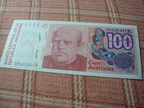 Billete De Cien Australes Argentinos 59.635.411 B