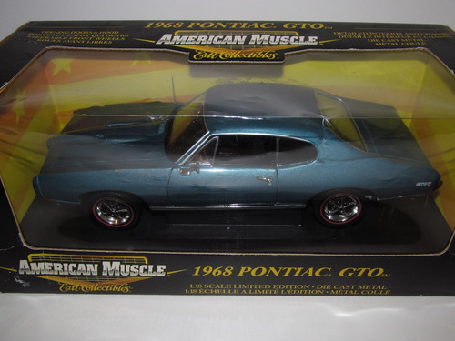 Pontiac Gto 1968 - Miniatura 1:18 Ertl - Caixa Original Azul Metálico