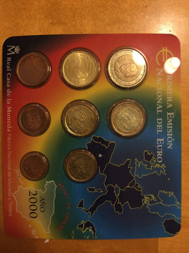 Esp-s02 Set 8 Monedas España 2000 Euros Unc-bu Ayff