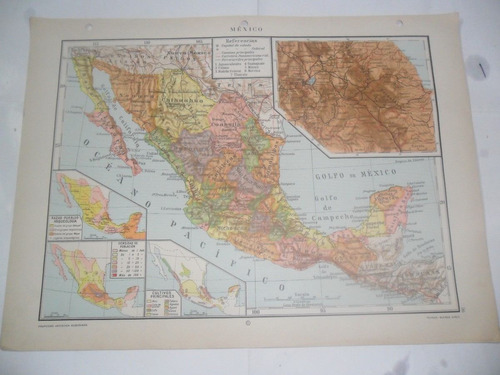 Mexico Sierra Madre Oriental Plano Mapa Lamina 1969