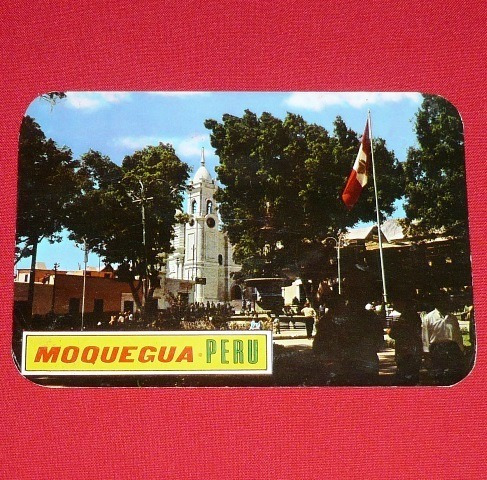 Antigua Postal Plaza De Armas De Moquegua Perú En Color