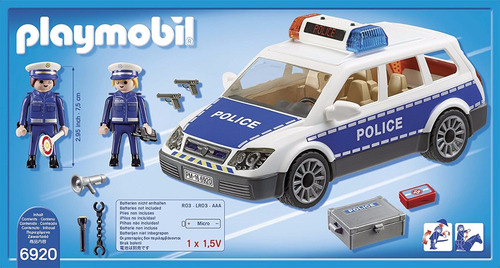 Imagen 6 de 8 de Playmobil Coche Policia Con Luces 6920 City Action Educando