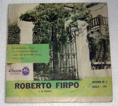 Roberto Firpo Su Cuarteto La Morocha Vol 3 Simple Tapa Kktus