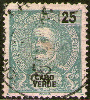 Cabo Verde Sello Usado Dentado 12½ Rey Carlos 1° Año 1898 