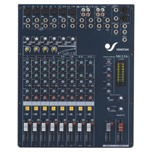 Venetian Audio Mg124c Mesa Mixer Consola 12 Canales Dj